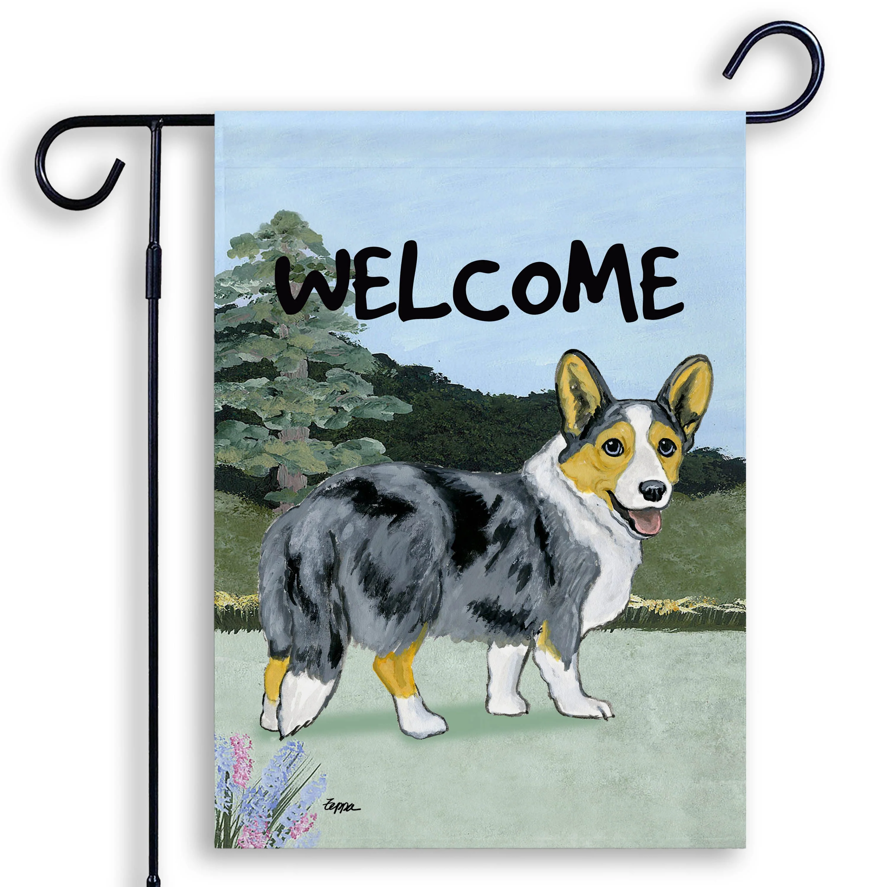 Welsh Cardigan Corgi Garden Flag - Image 2
