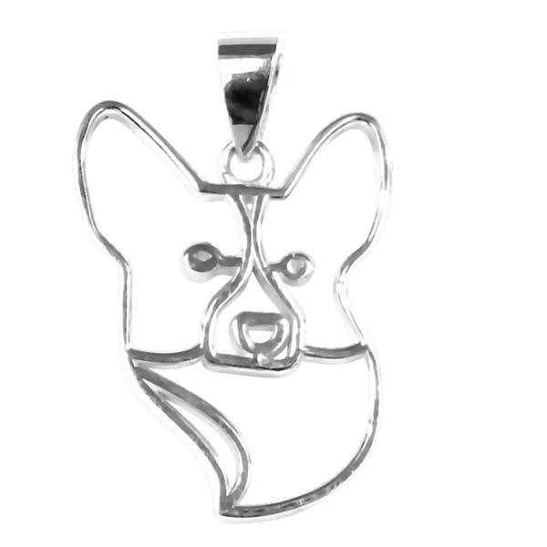 Pembroke Welsh Corgi  Sterling Silver Cut Out Pendants