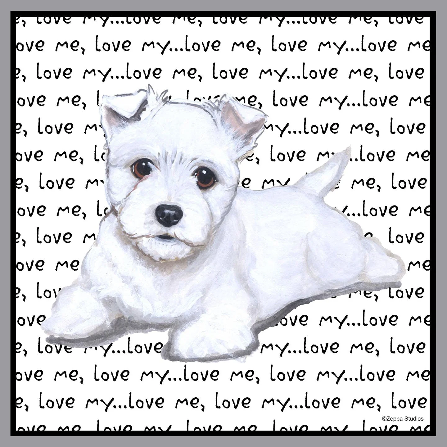 West Highland White Terrier Love Text - Adult Unisex Crewneck Sweatshirt - Image 2