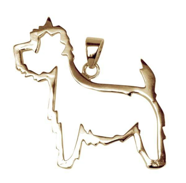 West Highland White Terrier 14K Gold Cut Out Pendant - Image 4