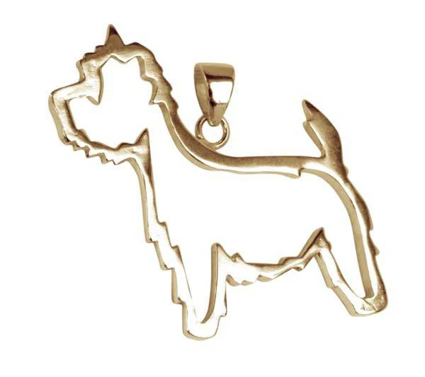 West Highland White Terrier 14K Gold Cut Out Pendant - Image 5