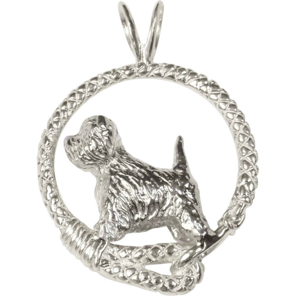 West Highland White Terrier in Solid Sterling Silver Leash Pendant