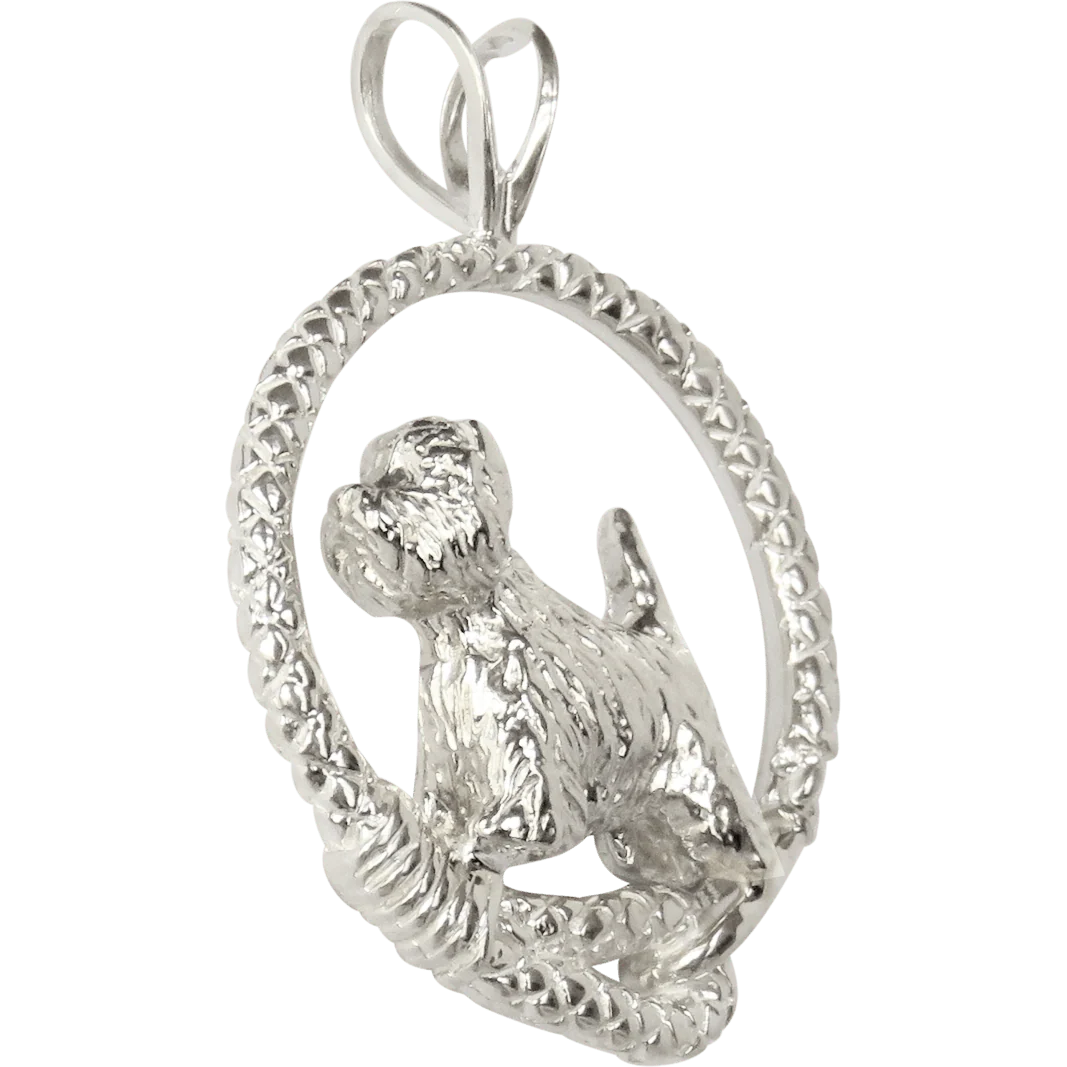West Highland White Terrier in Solid Sterling Silver Leash Pendant - Image 2