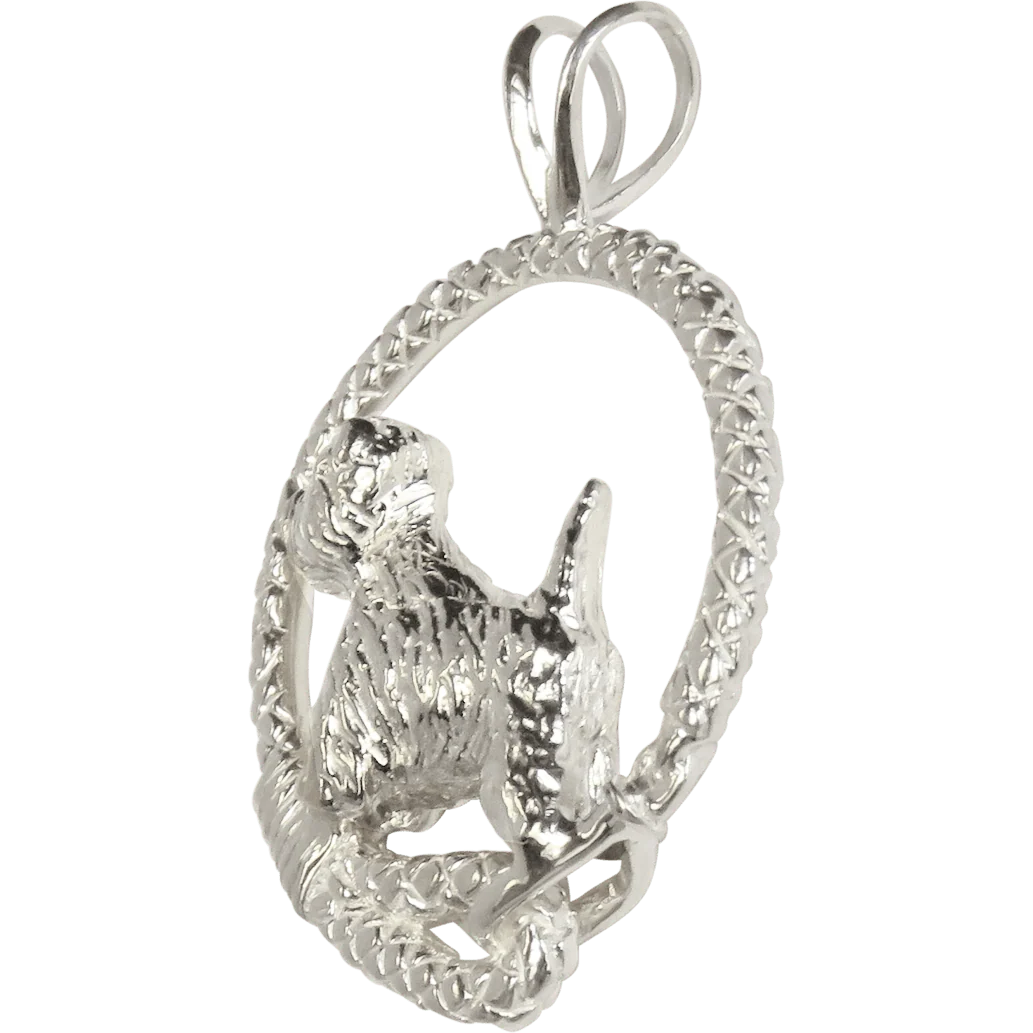 West Highland White Terrier in Solid Sterling Silver Leash Pendant - Image 3