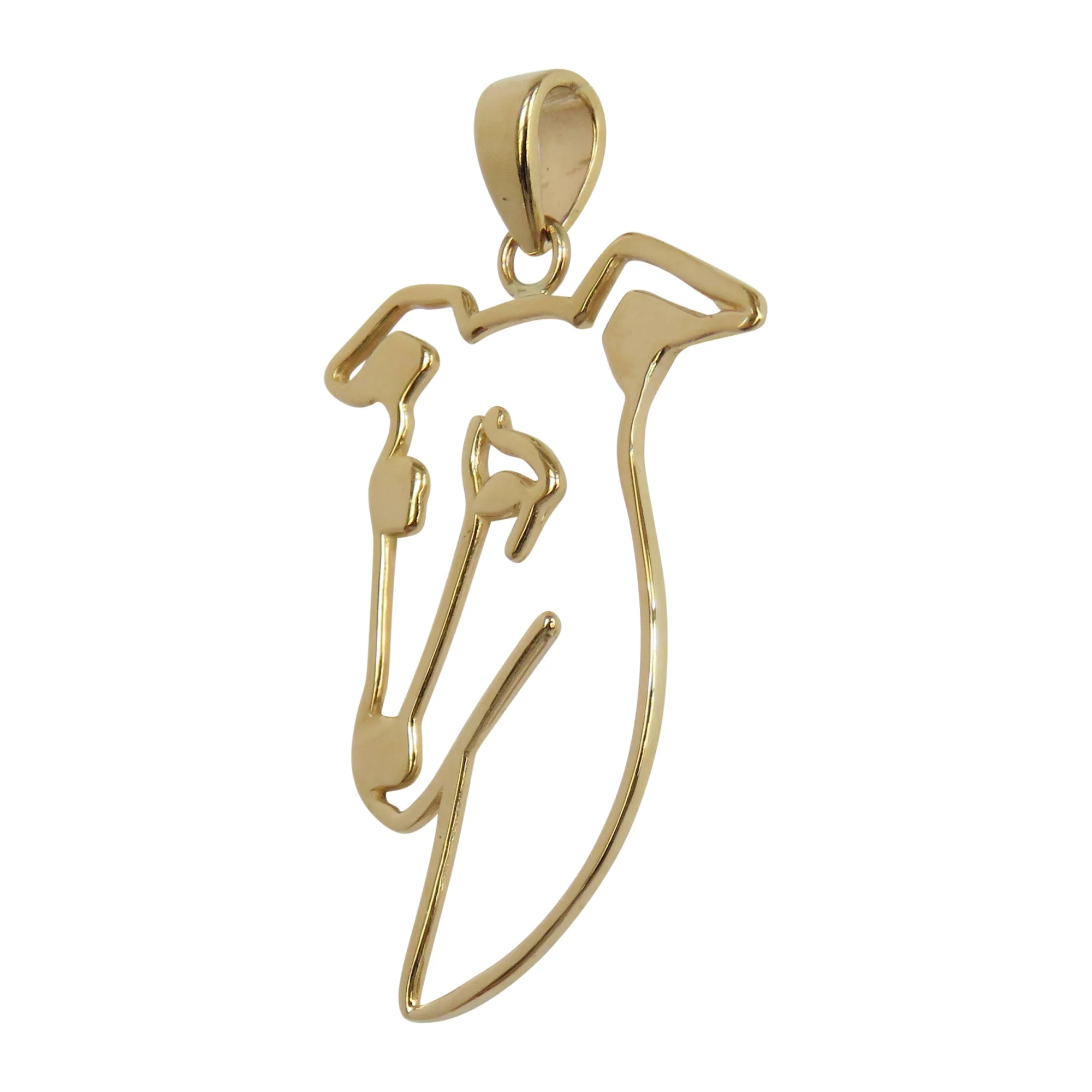 Whippet in 14K Gold Silhoutte Head Pendant - Image 2