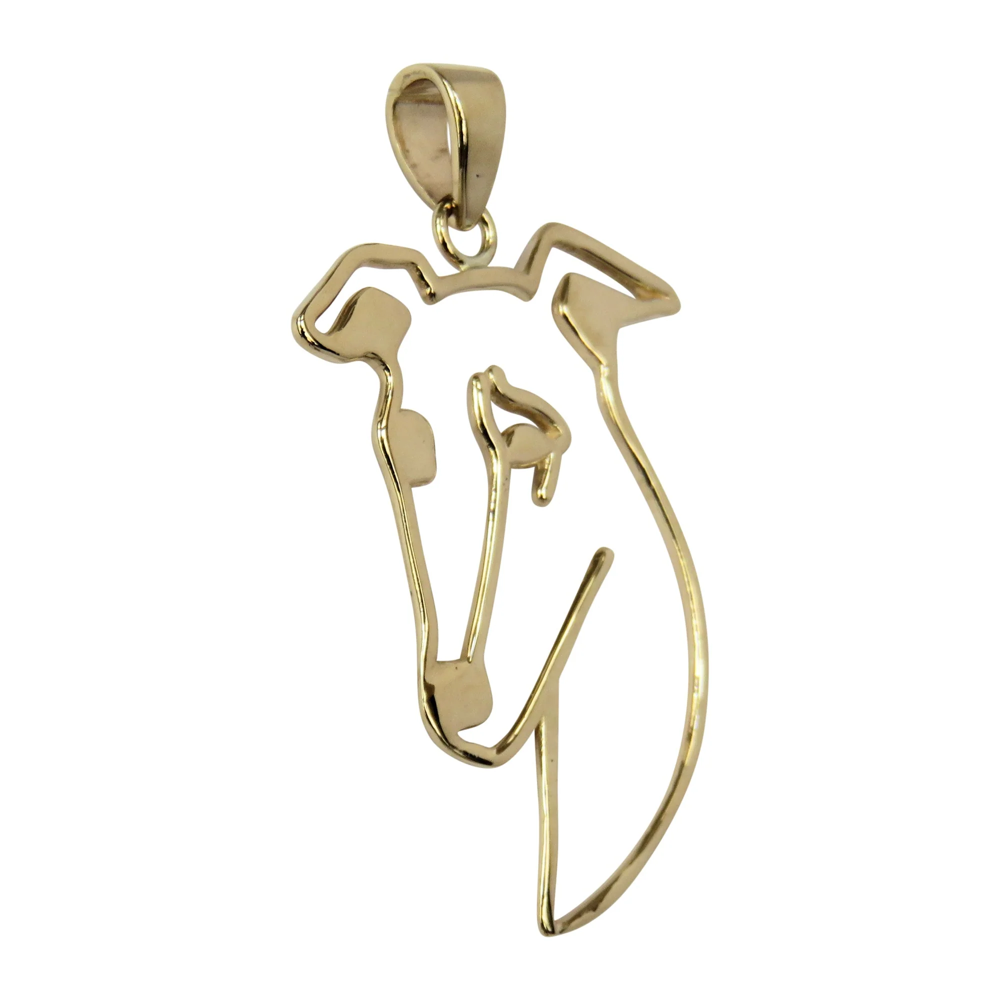 Whippet in 14K Gold Silhoutte Head Pendant - Image 3