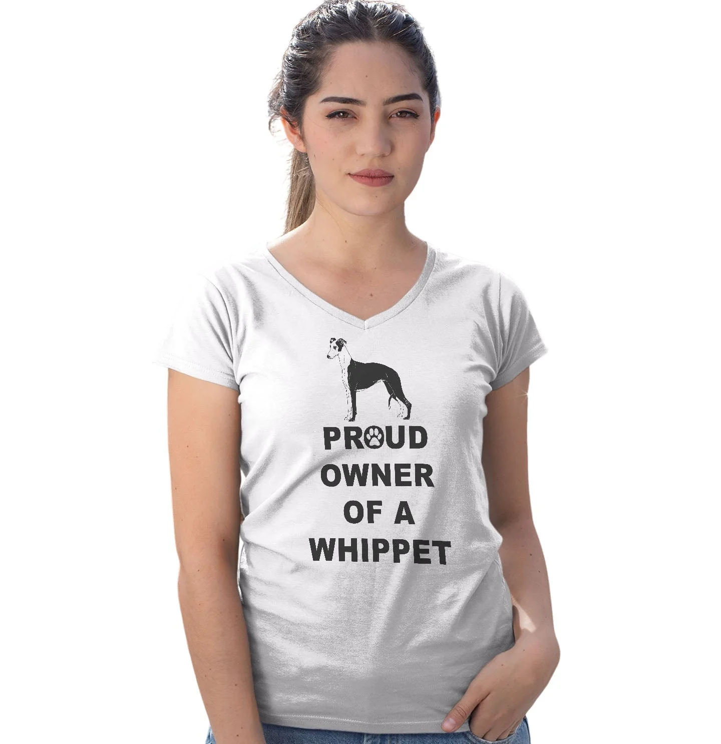 Whippet Proud Owner - Women's V-Neck T-Shirt