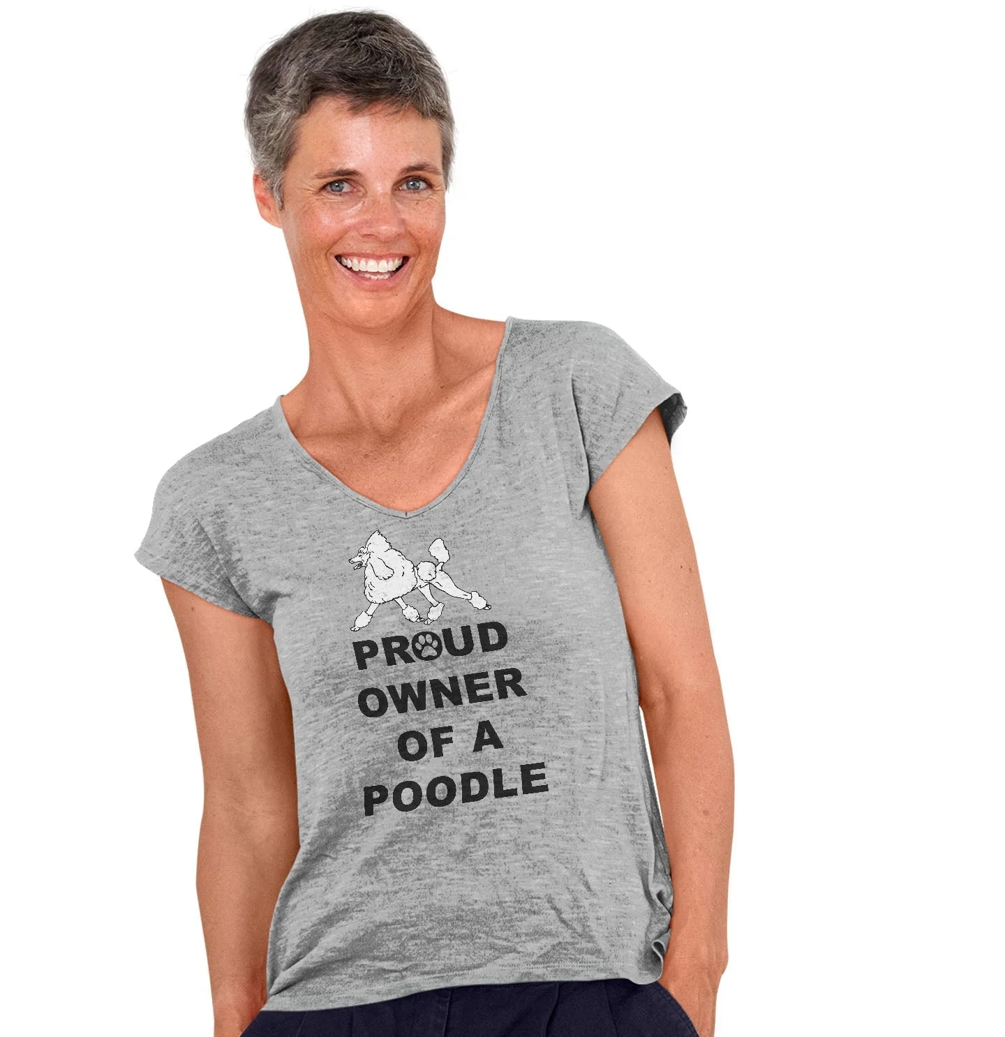 White Poodle Proud Owner - Women's V-Neck T-Shirt - Image 3