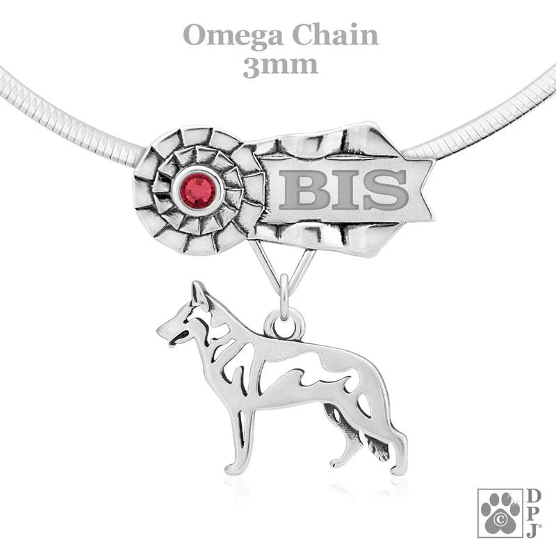 White Shepherd, Body, Engravable Ribbon Charm Holder