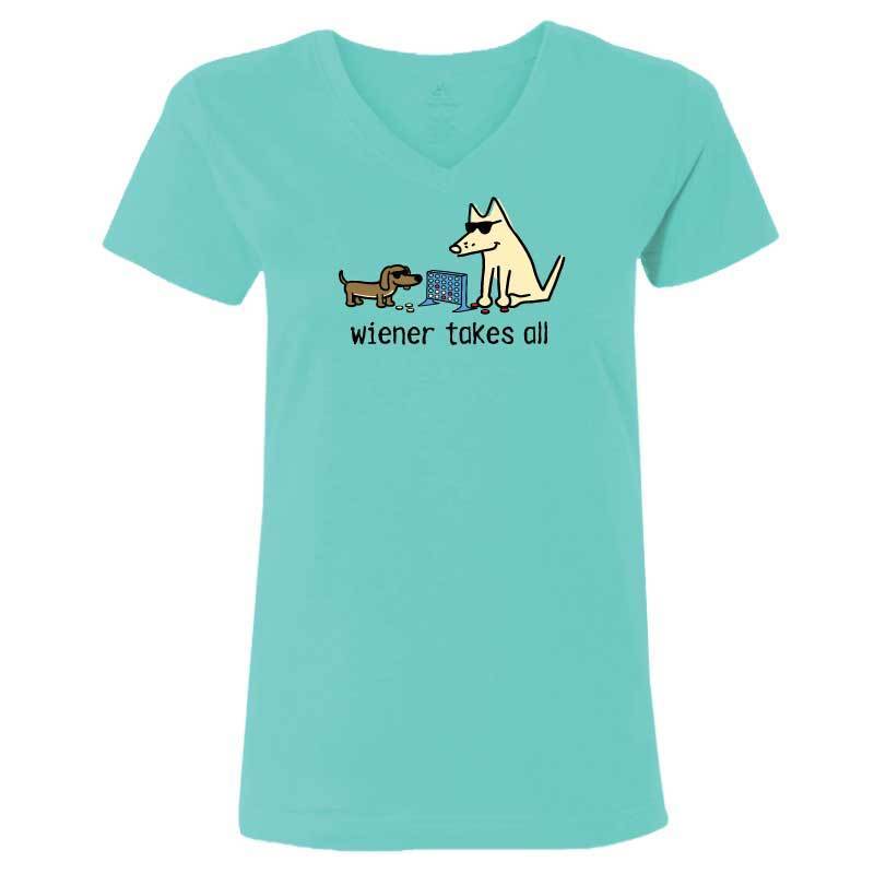 Wiener Takes All - Ladies T-Shirt V-Neck - Image 3