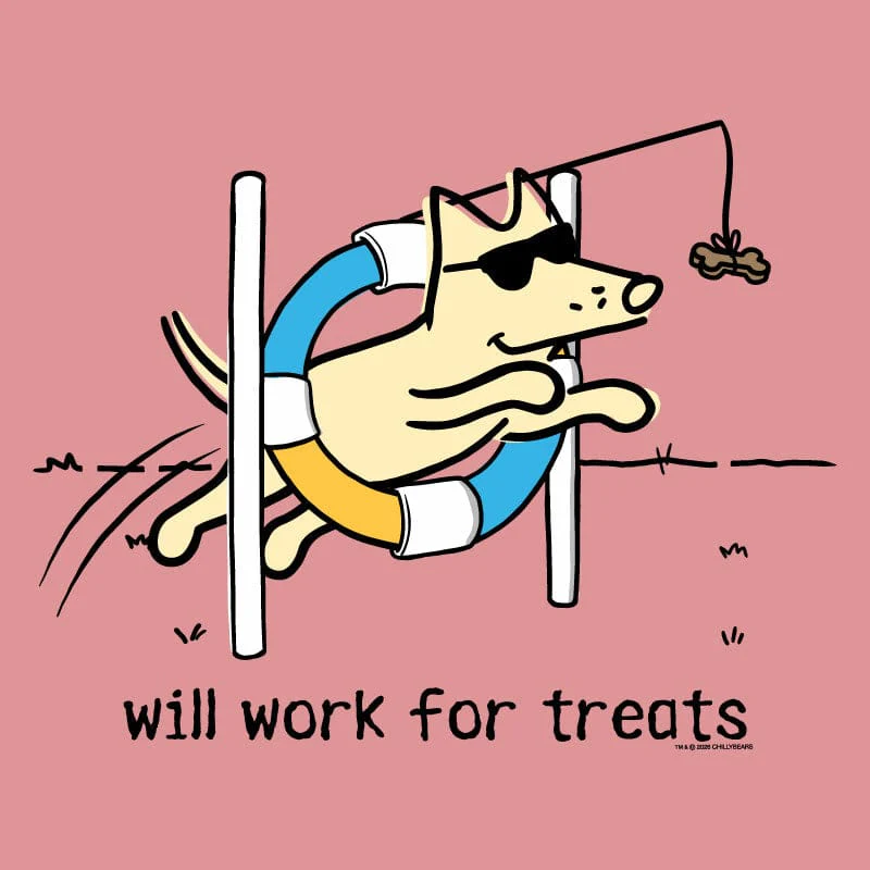 Will Work For Treats - Ladies T-Shirt V-Neck - Image 2