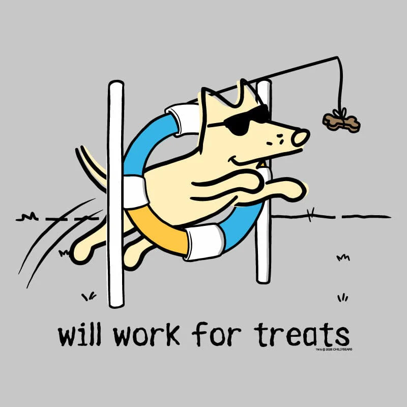Will Work For Treats - Ladies T-Shirt V-Neck - Image 4