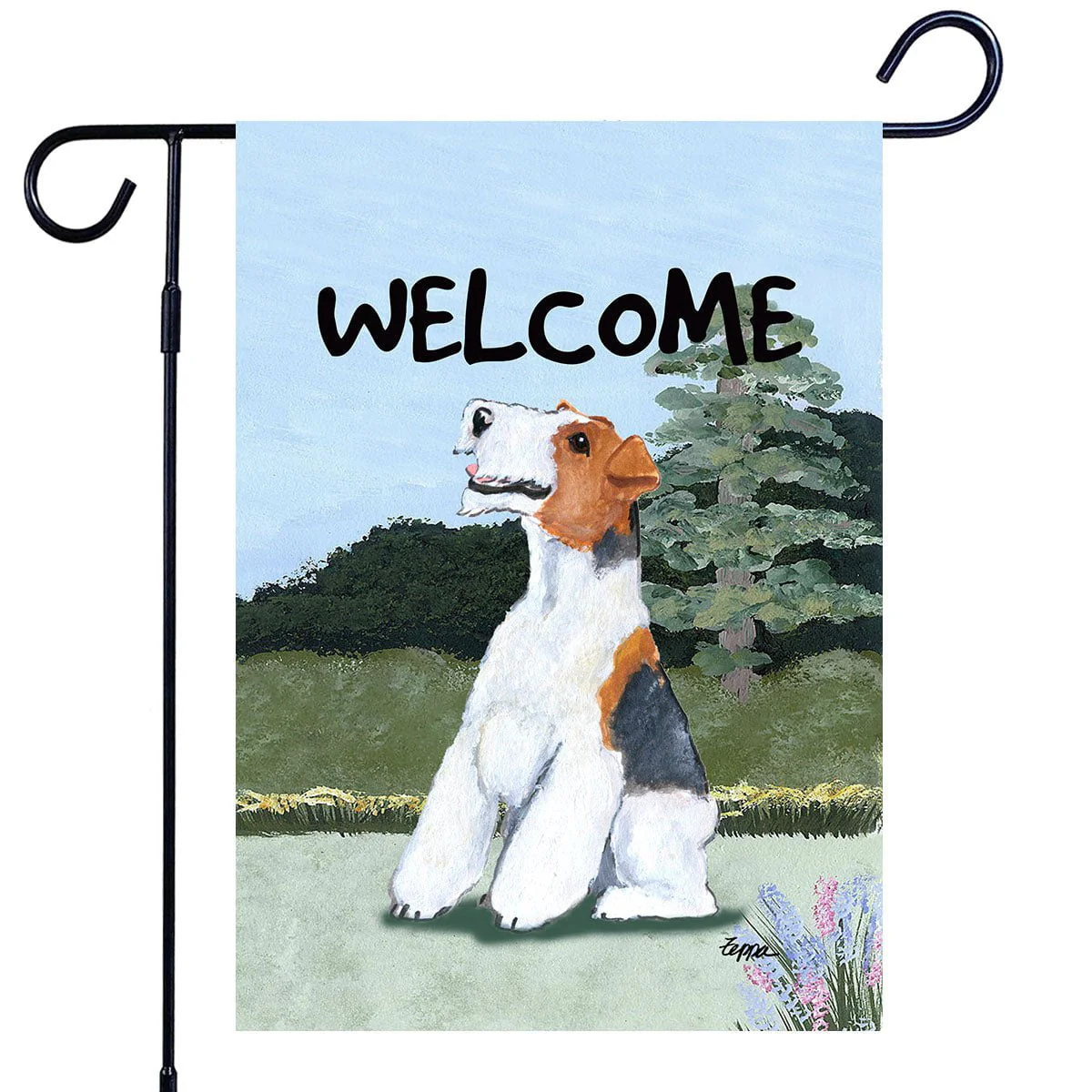 Wirehair Fox Terrier Garden Flag