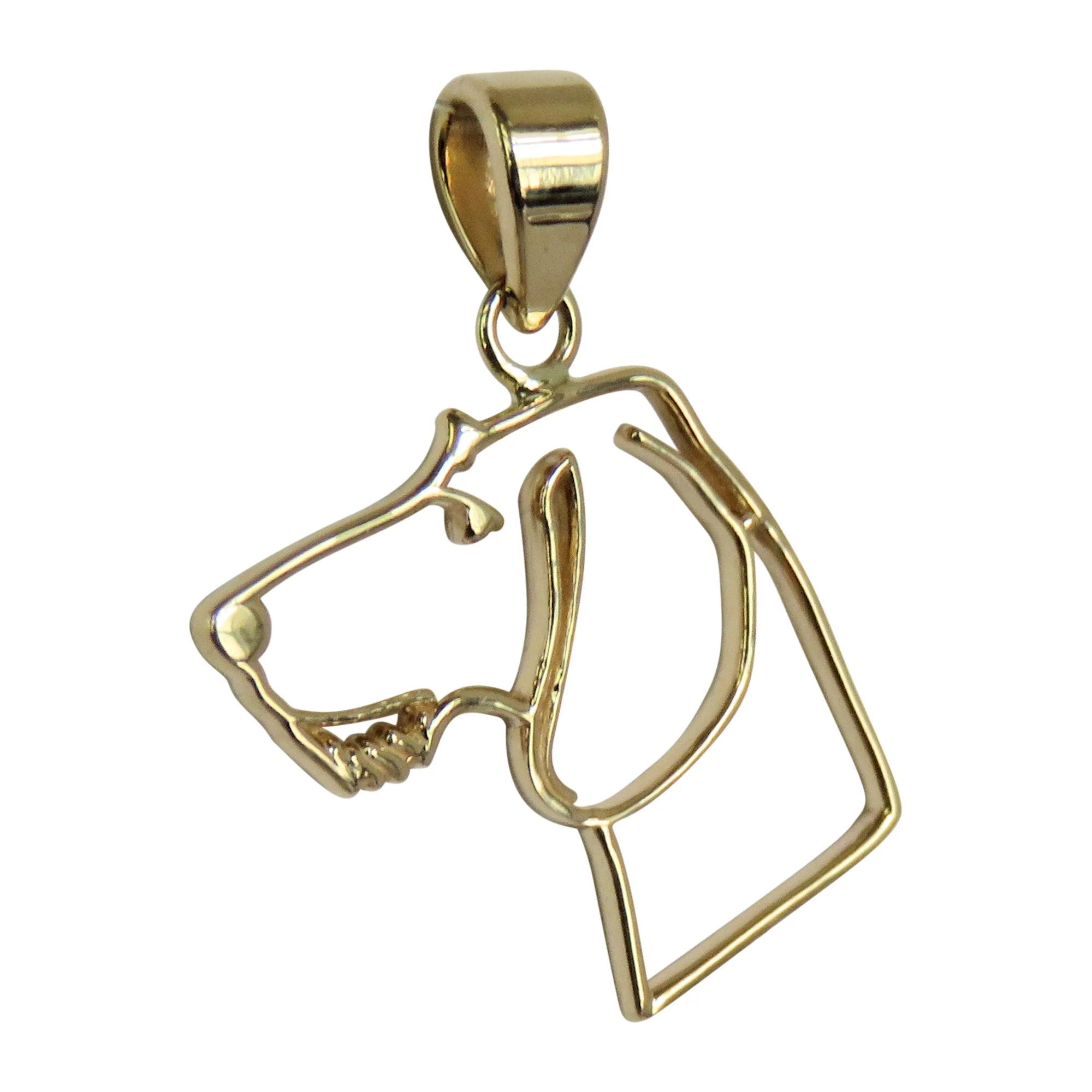 Dachshund (Wirehaired) in 14K Gold Silhouette Head Pendant - Image 2