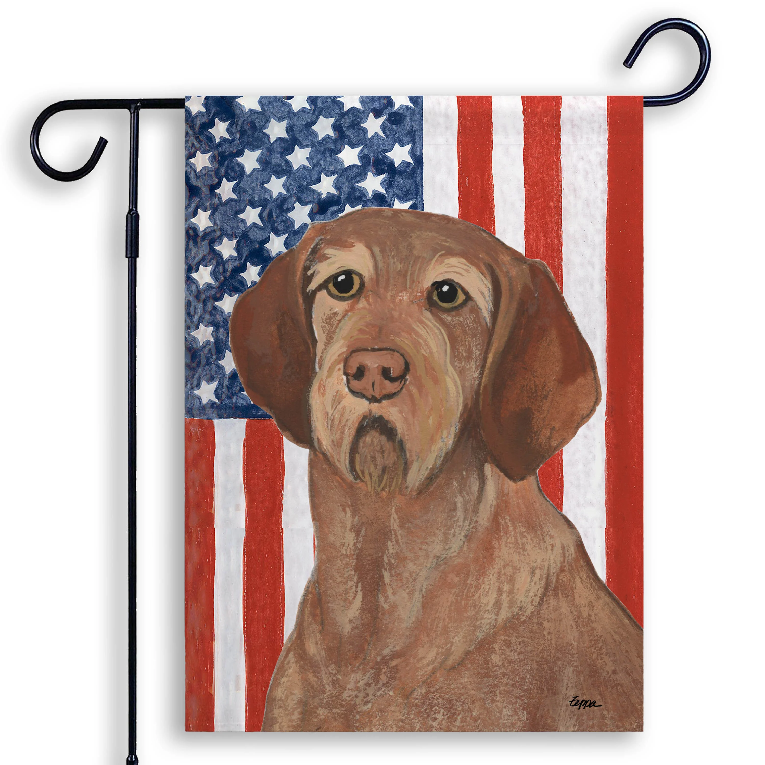 Wirehaired Vizsla Americana Garden Flag