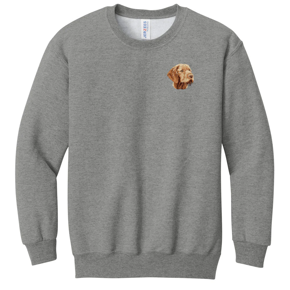 Wirehaired Vizsla Embroidered Youth Crewneck Sweatshirt