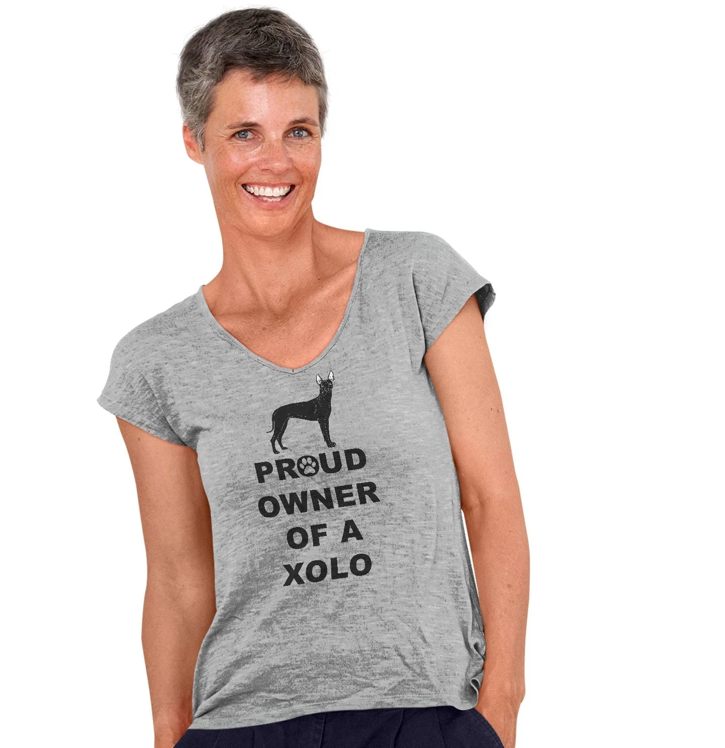 Xoloitzcuintli Proud Owner - Women's V-Neck T-Shirt - Image 3