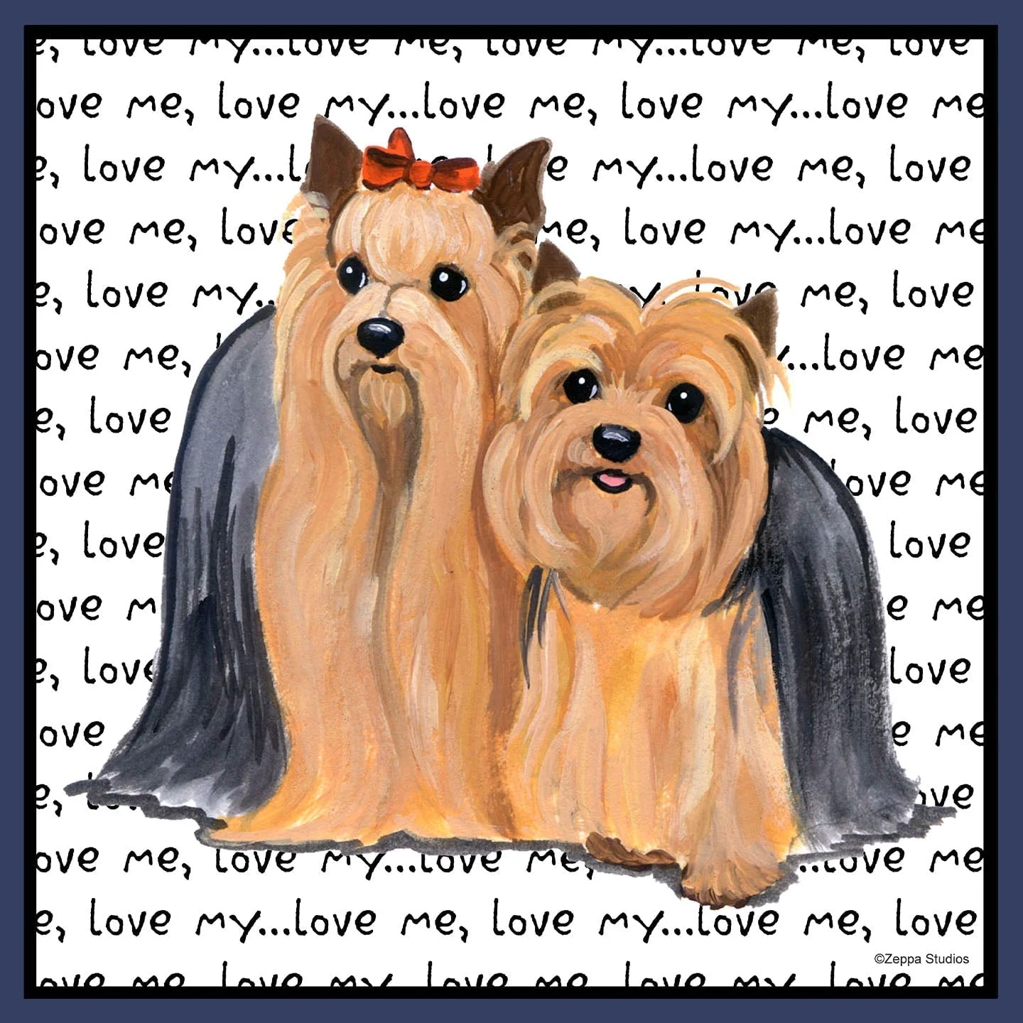 Yorkshire Terrier Love Text - Adult Unisex Crewneck Sweatshirt - Image 2