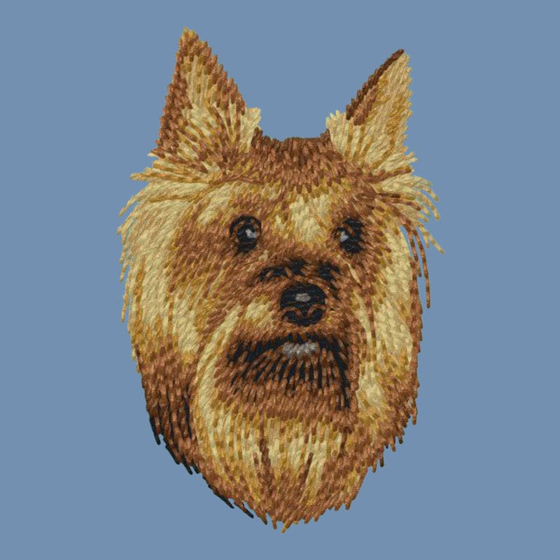 Yorkshire Terrier Embroidered Men's Denim Shirt - Image 2