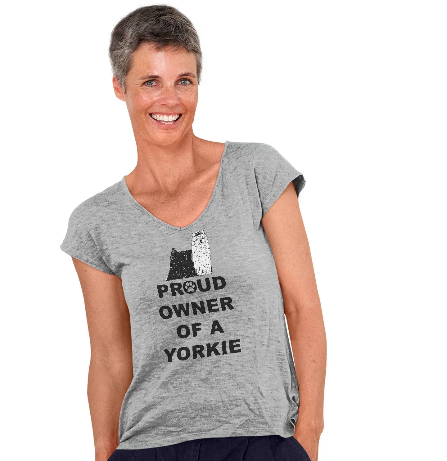 Yorkshire Terrier Proud Owner - Women's V-Neck T-Shirt - Image 3