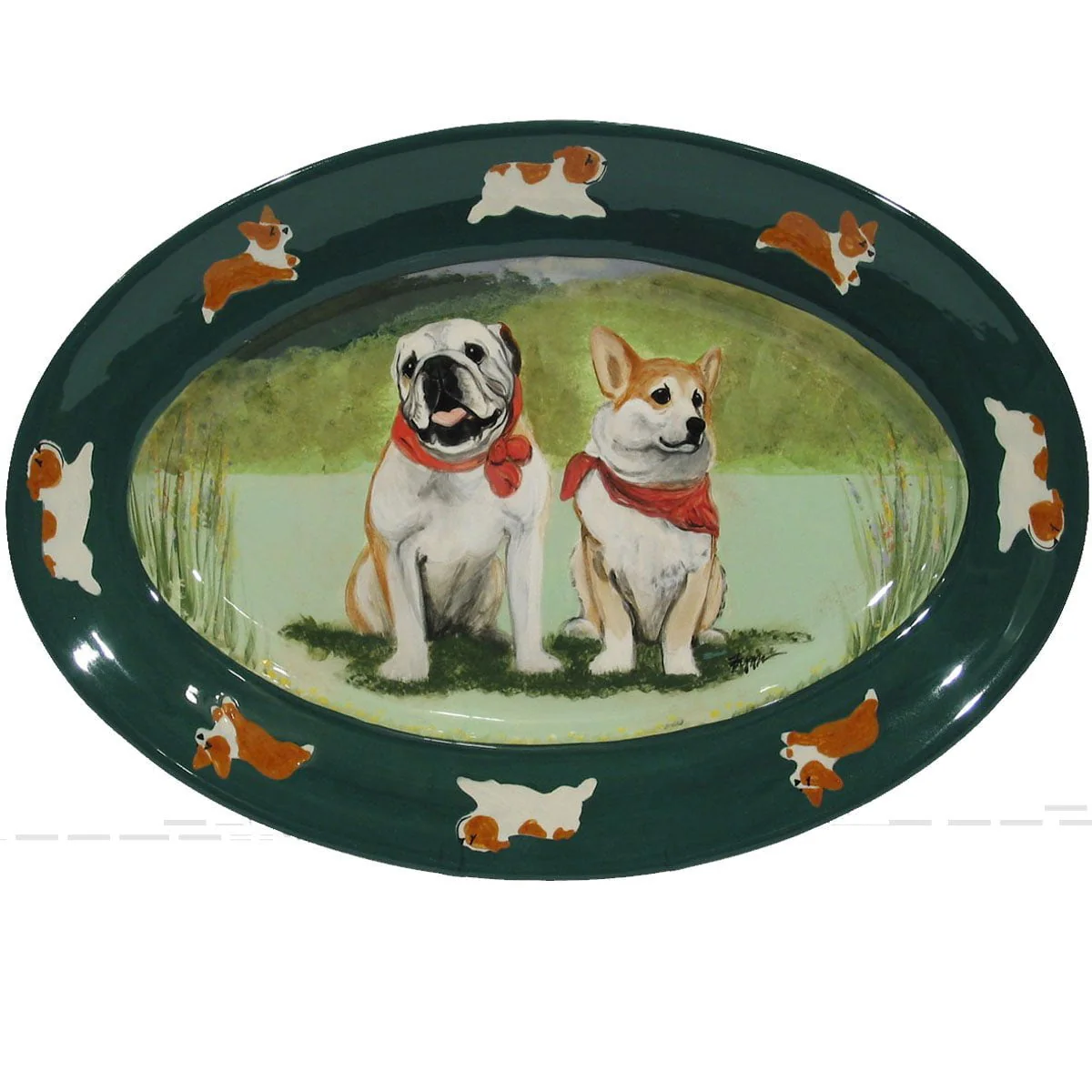 Hand-Painted Personalized Ceramic Oval Platter - Image 2