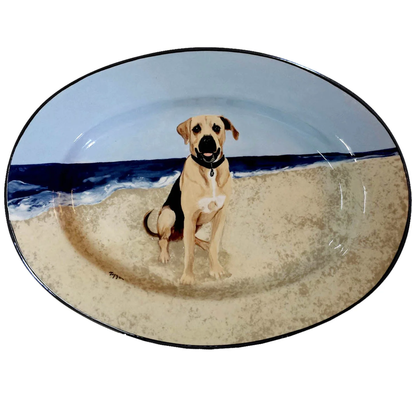 Hand-Painted Personalized Ceramic Oval Platter - Image 4