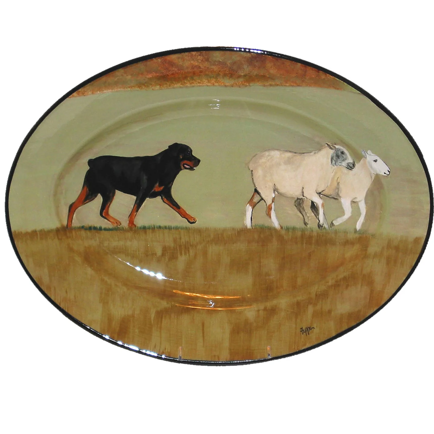 Hand-Painted Personalized Ceramic Oval Platter - Image 7